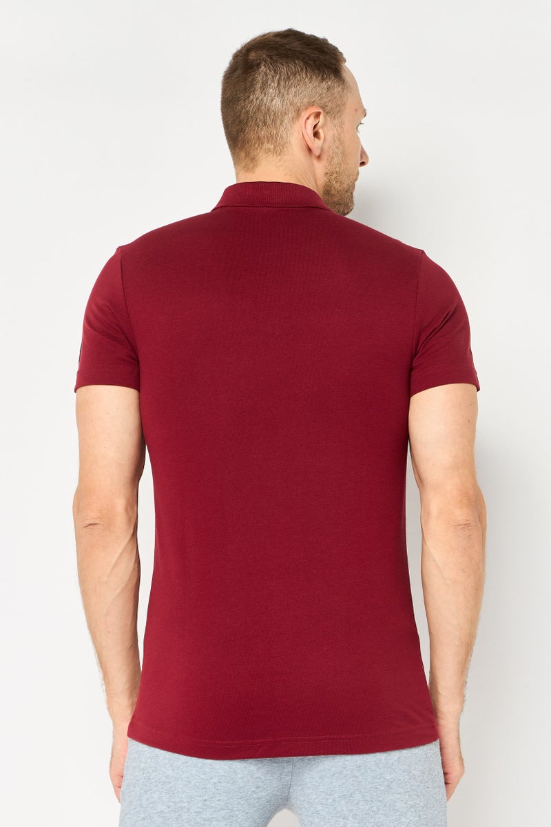 Adidas تي شيرت بولو قصير الأكمام للرجال، رياضي، خارجي، ماروني - Image 3